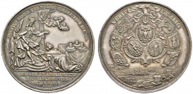 Altdeutsche Münzen und Medaillen 
 Altdorf, Universität 
 Silbermedaille 1697 von M. Brunner, auf den gleichen Anlaß. Der nach rechts thronende Kais...