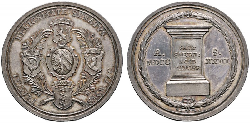 Altdeutsche Münzen und Medaillen 
 Altdorf, Universität 
 Silbermedaille 1723 ...