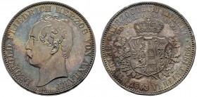 Altdeutsche Münzen und Medaillen 
 Anhalt-Dessau 
 Leopold Friedrich 1817-1871 
 Vereinstaler, sogen. Vereinigungstaler 1863 A. AKS 35, J. 77, Thun...