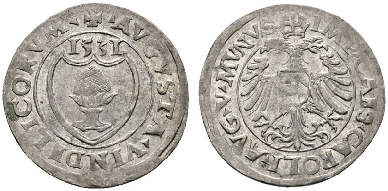 Altdeutsche Münzen und Medaillen 
 Augsburg, Stadt 
 Batzen 1531. Mit Titulatu...