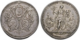 Altdeutsche Münzen und Medaillen 
 Augsburg, Stadt 
 Silbermedaille 1624 unsigniert, auf die Münzkonvention der drei korrespondierenden Kreise Bayer...