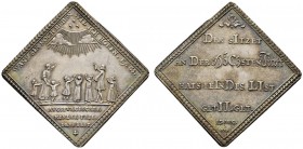 Altdeutsche Münzen und Medaillen 
 Augsburg, Stadt 
 Klippenförmige Silbermedaille 1704 von G.F. Nürnberger, auf das Kinderfriedensfest und den Sieg...