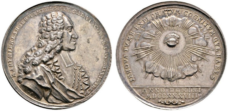 Altdeutsche Münzen und Medaillen 
 Augsburg, Stadt 
 Silbermedaille 1738 von C...