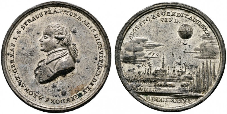 Altdeutsche Münzen und Medaillen 
 Augsburg, Stadt 
 Zinnmedaille 1786 von J. ...
