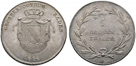Altdeutsche Münzen und Medaillen 
 Baden-Durlach 
 Karl Ludwig Friedrich 1811-1818 
 Kronentaler 1814. AKS 24, J. 20, Thun 14, Kahnt 16.
 Prachtex...