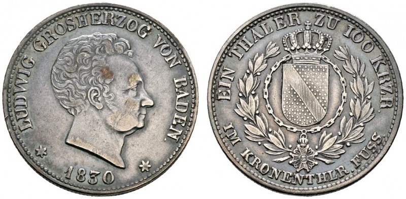 Altdeutsche Münzen und Medaillen 
 Baden-Durlach 
 Ludwig 1818-1830 
 Taler z...