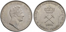 Altdeutsche Münzen und Medaillen 
 Baden-Durlach 
 Leopold 1830-1852 
 Ausbeute-Kronentaler 1834. AKS 84, J. 49, Thun 21, Kahnt 25.
 feine Patina,...