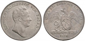 Altdeutsche Münzen und Medaillen 
 Baden-Durlach 
 Leopold 1830-1852 
 Ausbeute-Kronentaler 1836. AKS 85, J. 50, Thun 22. Kahnt 26
 feine Patina, ...