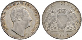 Altdeutsche Münzen und Medaillen 
 Baden-Durlach 
 Leopold 1830-1852 
 Doppelgulden 1846. AKS 91, J. 63, Thun 27, Kahnt 22.
 feine Tönung, vorzügl...