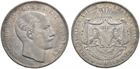 Altdeutsche Münzen und Medaillen 
 Baden-Durlach 
 Friedrich I. 1852-1907 
 Doppeltaler 1854. Variante: Signatur BALBACH dichter am Halsabschnitt. ...