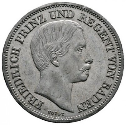 Altdeutsche Münzen und Medaillen 
 Baden-Durlach 
 Friedrich I. 1852-1907 
 E...
