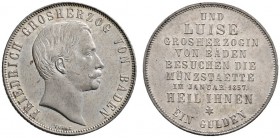 Altdeutsche Münzen und Medaillen 
 Baden-Durlach 
 Friedrich I. 1852-1907 
 Gedenkgulden 1857. Münzbesuch. AKS 135, J. 77. Auflage: 776 Exemplare
...