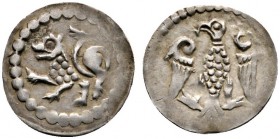 Altdeutsche Münzen und Medaillen 
 Bamberg, Bistum 
 Ekbert von Andechs 1203-1237 
 Pfennig. Löwe nach links schreitend, den Schweif durch die Hint...