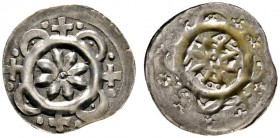 Altdeutsche Münzen und Medaillen 
 Bamberg, Bistum 
 Arnold von Solms 1286-1296 
 Pfennig. Achtblättrige Rosette im Wulstreif, am Rand vier Bögen -...