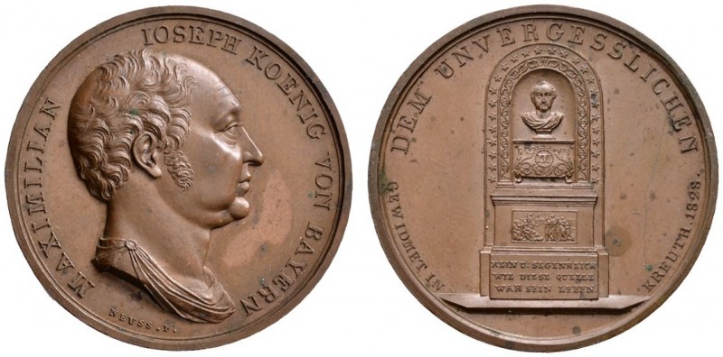 Altdeutsche Münzen und Medaillen 
 Bayern 
 Ludwig I. 1825-1848 
 Bronzemedai...