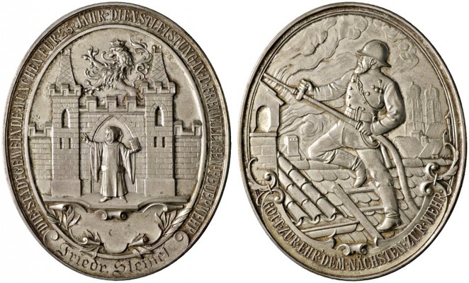 Altdeutsche Münzen und Medaillen 
 Bayern-München, Stadt 
 Hochovale, bronze-v...