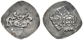 Altdeutsche Münzen und Medaillen 
 Brandenburg-Franken 
 Friedrich V. 1361-1397 
 Pfennig (auf Regensburger Schlag) o.J. (bis 1388) -Langenzenn-. B...