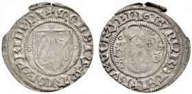 Altdeutsche Münzen und Medaillen 
 Brandenburg-Franken 
 Friedrich V. 1361-1397 
 Schilling o.J. (nach der Konvention 1390). Geteilter Schild mit d...