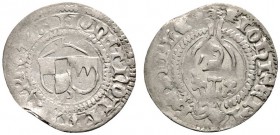 Altdeutsche Münzen und Medaillen 
 Brandenburg-Franken 
 Friedrich VI. 1404-1440 
 Schilling o.J. (nach der Konvention 1437). Nebeneinander die Sch...
