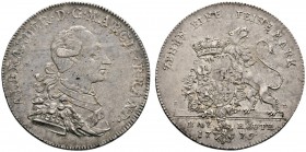 Altdeutsche Münzen und Medaillen 
 Brandenburg-Ansbach 
 Alexander 1757-1791 
 Konventionstaler 1779 -Bayreuth-. Brustbild im Harnisch nach rechts ...