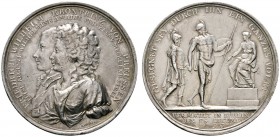 Altdeutsche Münzen und Medaillen 
 Brandenburg-Preußen 
 Friedrich Wilhelm II. 1786-1797 
 Silbermedaille 1793 von Loos, auf die Vermählung seines ...