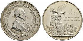 Altdeutsche Münzen und Medaillen 
 Brandenburg-Preußen 
 Wilhelm II. 1888-1918 
 Versilberte Bronzemedaille 1890 von W. Mayer, auf den 90. Geburtst...