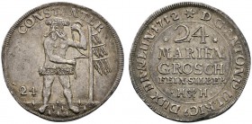 Altdeutsche Münzen und Medaillen 
 Braunschweig-Wolfenbüttel 
 Anton Ulrich, allein 1704-1714 
 24 Mariengroschen 1712 -Zellerfeld-. Wilder Mann. W...