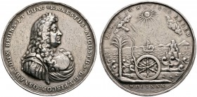 Altdeutsche Münzen und Medaillen 
 Braunschweig-Calenberg-Hannover 
 Ernst August 1679-1698 
 Silbermedaille im Gewicht zu 3,5 Taler 1680 von R. Bo...