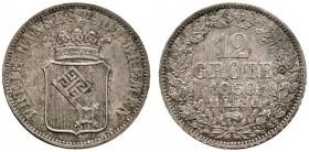 Altdeutsche Münzen und Medaillen 
 Bremen, Stadt 
 12 Grote 1860. AKS 4, J. 24.
 feine Patina, fast Stempelglanz