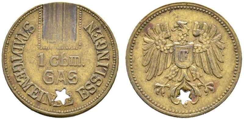 Altdeutsche Münzen und Medaillen 
 Esslingen, Stadt 
 Messing-Gasmarke o.J. de...