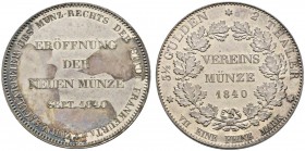 Altdeutsche Münzen und Medaillen 
 Frankfurt, Stadt 
 Doppelter Vereinstaler 1840. Eröffnung der Neuen Münze. AKS 36, J. 13, Thun 129, Kahnt 180. Au...