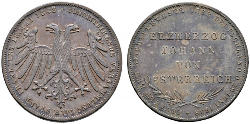 Altdeutsche Münzen und Medaillen 
 Frankfurt, Stadt 
 Doppelgulden 1848. Erzhe...