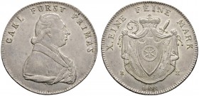 Altdeutsche Münzen und Medaillen 
 Fürstprimatische Staaten 
 Karl Theodor von Dalberg 1806-1810 
 Konventionstaler 1808 -Frankfurt-. AKS 2, J. 3, ...