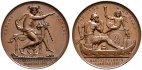 Altdeutsche Münzen und Medaillen 
 Hamburg, Stadt 
 Bronzemedaille 1867 von F.W. Kullrich, auf die Feier zur Handelsfreiheit in Hamburg. Der nach li...
