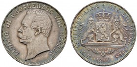 Altdeutsche Münzen und Medaillen 
 Hessen-Darmstadt 
 Ludwig III. 1848-1877 
 Vereinstaler 1866. AKS 120, J. 59, Thun 200, Kahnt 266.
 feine Patin...