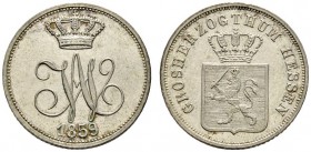 Altdeutsche Münzen und Medaillen 
 Hessen-Darmstadt 
 Ludwig III. 1848-1877 
 6 Kreuzer 1859. Auf den Besuch des Prinzen Wilhelm und der Prinzessin...