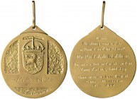 Altdeutsche Münzen und Medaillen 
 Mainz, Stadt 
 Tragbare, mattierte Goldmedaille (1966) unsigniert. Auf den 75. Geburtstag von Dr. Rudolph Walther...