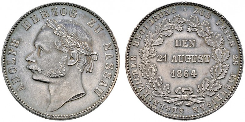 Altdeutsche Münzen und Medaillen 
 Nassau 
 Adolph 1839-1866 
 Vereinstaler 1...