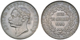 Altdeutsche Münzen und Medaillen 
 Nassau 
 Adolph 1839-1866 
 Vereinstaler 1864. 25-jähriges Regierungsjubiläum. AKS 77, J. 63, Thun 238, Kahnt 31...