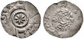 Altdeutsche Münzen und Medaillen 
 Nürnberg, Reichsmünzstätte 
 Heinrich VI. bis Interregnum 1190-1273 
 Pfennig ca. 1190-1210. Achtblättrige Roset...