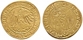 Altdeutsche Münzen und Medaillen 
 Nürnberg, Stadt 
 Goldgulden 1515. St. Laurentius. Ke. 6, Slg. Erl. 117, Fr. 1801. 3,24 g
 beidseitig Schürfkrat...