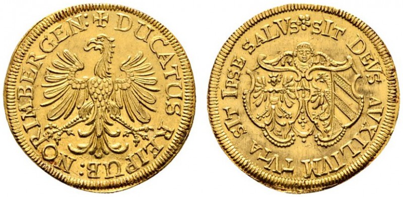 Altdeutsche Münzen und Medaillen 
 Nürnberg, Stadt 
 Dukat 1640. Stempel von G...