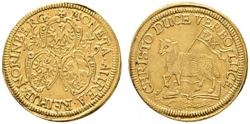 Altdeutsche Münzen und Medaillen 
 Nürnberg, Stadt 
 Dukat 1649. Stempel von G...