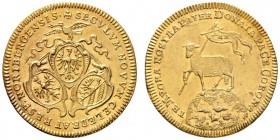 Altdeutsche Münzen und Medaillen 
 Nürnberg, Stadt 
 Lammdukat 1700 (geprägt um 1780). Ähnlich wie vorher, jedoch ohne Mzz. Ke. 71, Slg. Erl. 587, F...