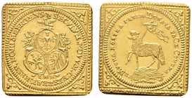 Altdeutsche Münzen und Medaillen 
 Nürnberg, Stadt 
 Lammdukatenklippe 1700 (geprägt 1755-1764). Ähnlich wie vorher, jedoch mit Mzz. IMF. Ke. 74, Sl...