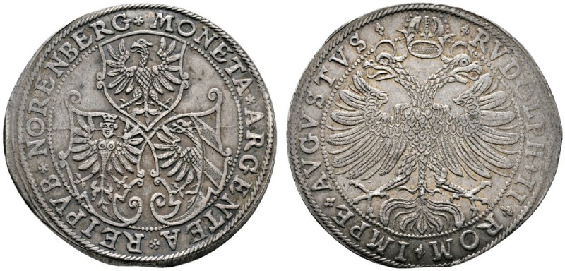 Altdeutsche Münzen und Medaillen 
 Nürnberg, Stadt 
 Taler o.J. (1603/04). Dre...