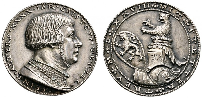 Altdeutsche Münzen und Medaillen 
 Nürnberg, Stadt 
 Silbermedaille 1528 von M...
