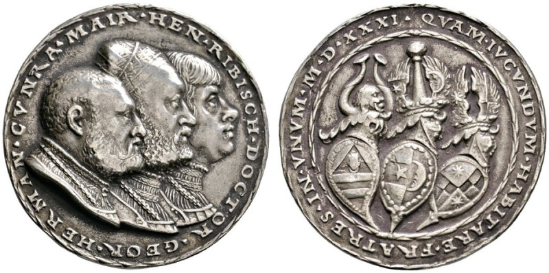 Altdeutsche Münzen und Medaillen 
 Nürnberg, Stadt 
 Silbermedaille 1531 von M...