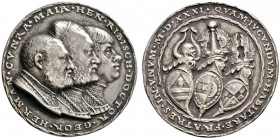 Altdeutsche Münzen und Medaillen 
 Nürnberg, Stadt 
 Silbermedaille 1531 von M. Gebel, auf die Doktoren Georg Hermann, Konrad Mair und Heinrich Ribi...