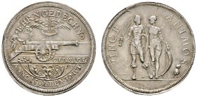 Altdeutsche Münzen und Medaillen 
 Nürnberg, Stadt 
 Silbermedaille 1592 von V. Maler, auf das Stückschießen. Kanone auf Lafette, im Abschnitt Reich...